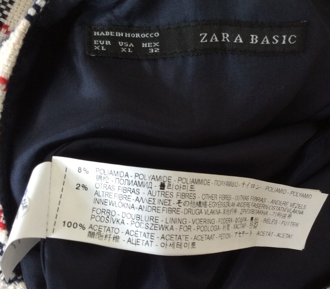 Zara Basic Multicolor Plaid Check Short Sleeve Tw… - image 2