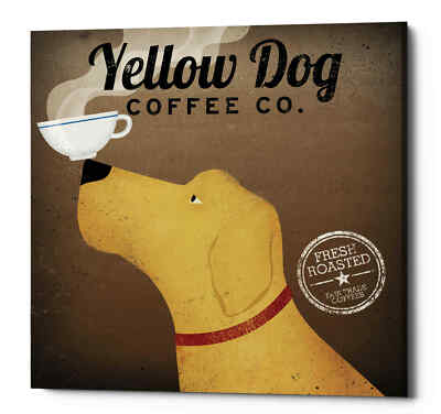 Epic Graffiti 'Yellow Dog Coffee Co' by Ryan Fowler, Giclee Canvas Wall Art