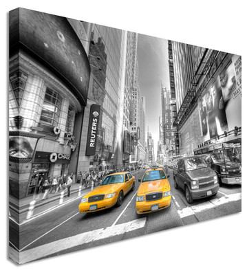 New York Taxi Yellow - Canvas Wall Art Picture Print | eBay UK
