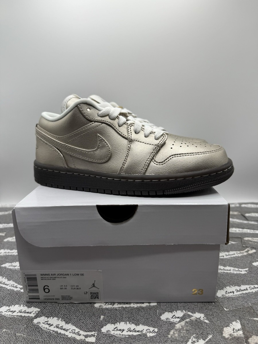 WOMENS AIR JORDAN 1 LOW SE METALLIC ZINC-SUMMIT WHITE HQ3529 WOMENS AIR JORDAN 1 LOW SE METALLIC ZINC-SUMMIT WHITE HQ3529