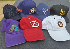 Lot of 7 Sports Hats Caps Adjustable and Strapback Various Brands