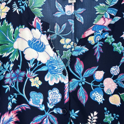 Catherines Womens Henley Button Blouse Size 3X Floral Print Colorful Y-Neck - Picture 7 of 14