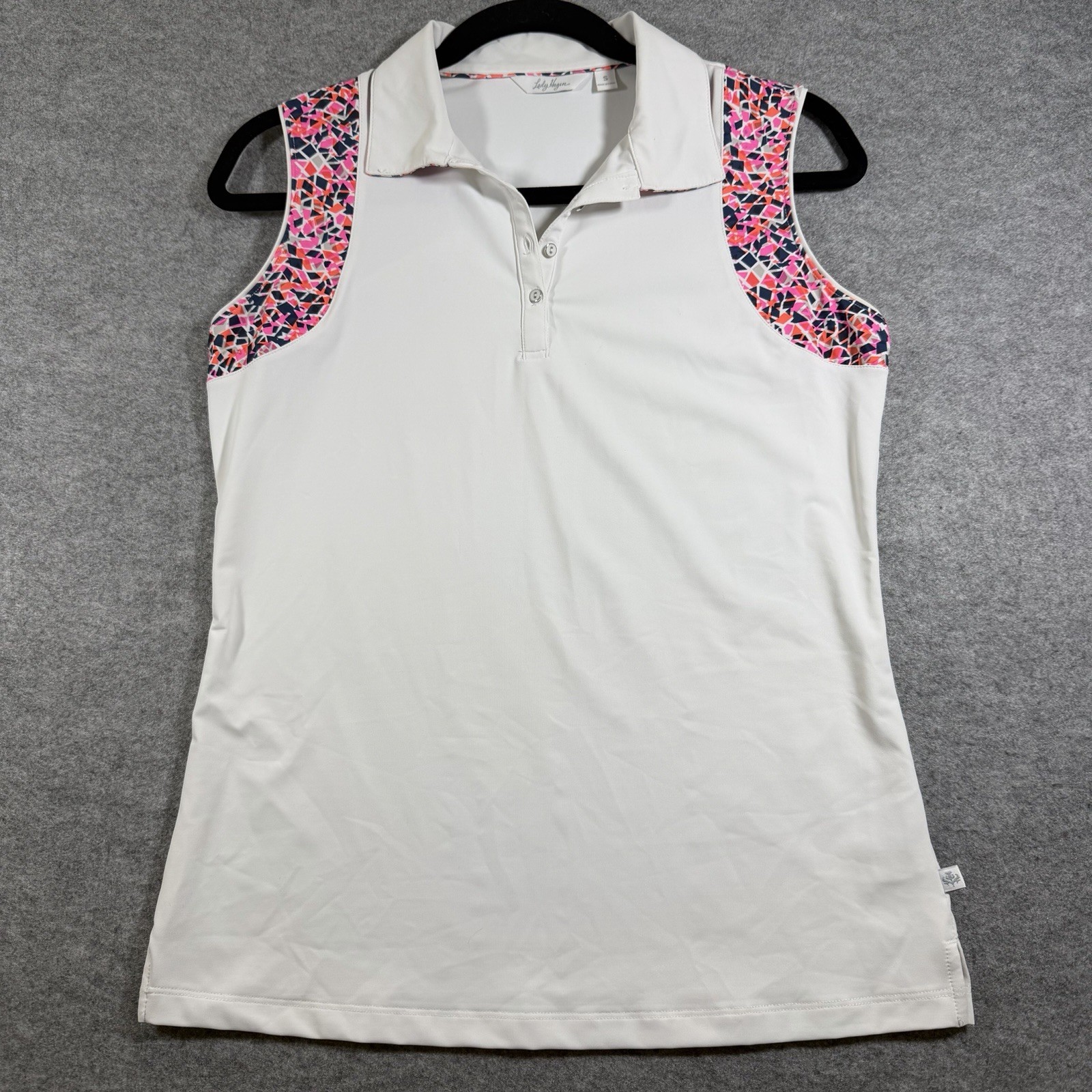 Lady Hagen Golf Polo Shirt Womens S White Sleeveless Stretch Wicking Tennis