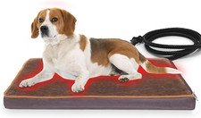 Heated Outdoor Pet Bed with Orthopedic Foam  Waterproof Liner for Winter Use