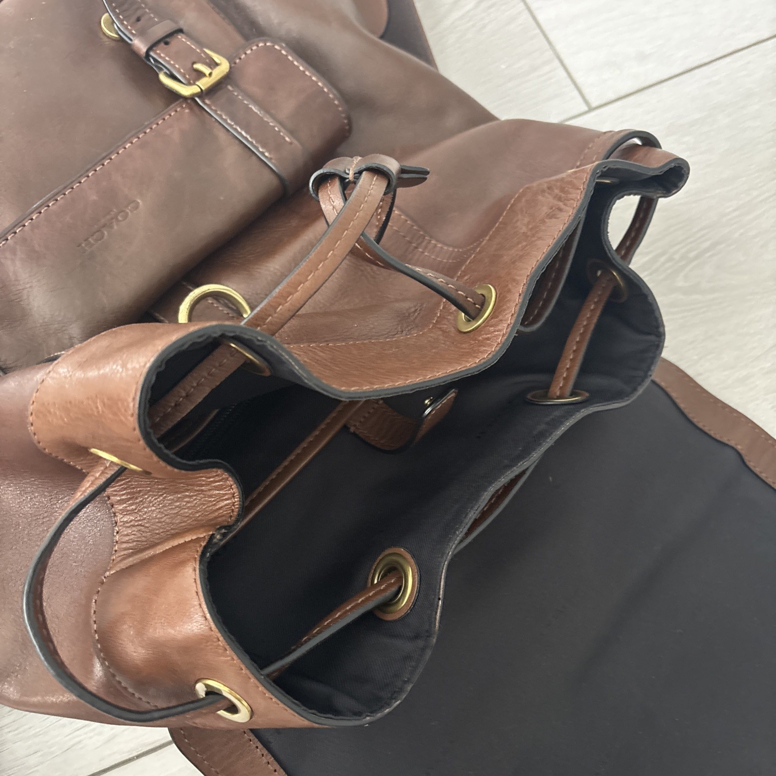 Coach Leather Backpack - image 3