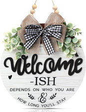 3D Welcome Sign for Front Door- Funny Welcome-Ish Wreaths Farmhouse Welcome Door