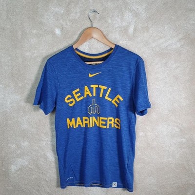 Nike Dri Fit Seattle Mariners MLB T-Shirt Herren Small Blau Print Logo PA1235