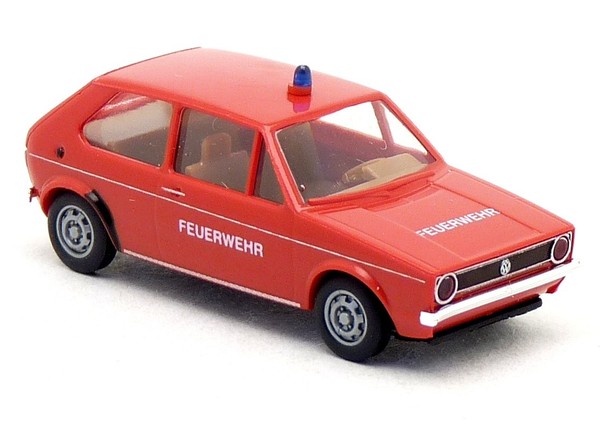Brekina 25507 - VW Volkswagen Golf 1 I Feuerwehr Kdow Rot PKW Modell 1:87 H0-image