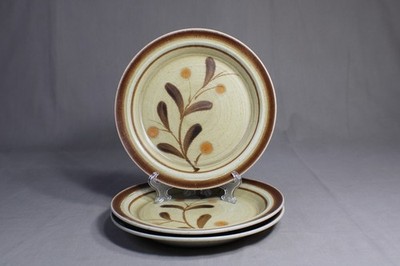 3 PREMIERE POTTERSKRAFT 8'' Salad Plates In The Wildberries Pattern, Japan