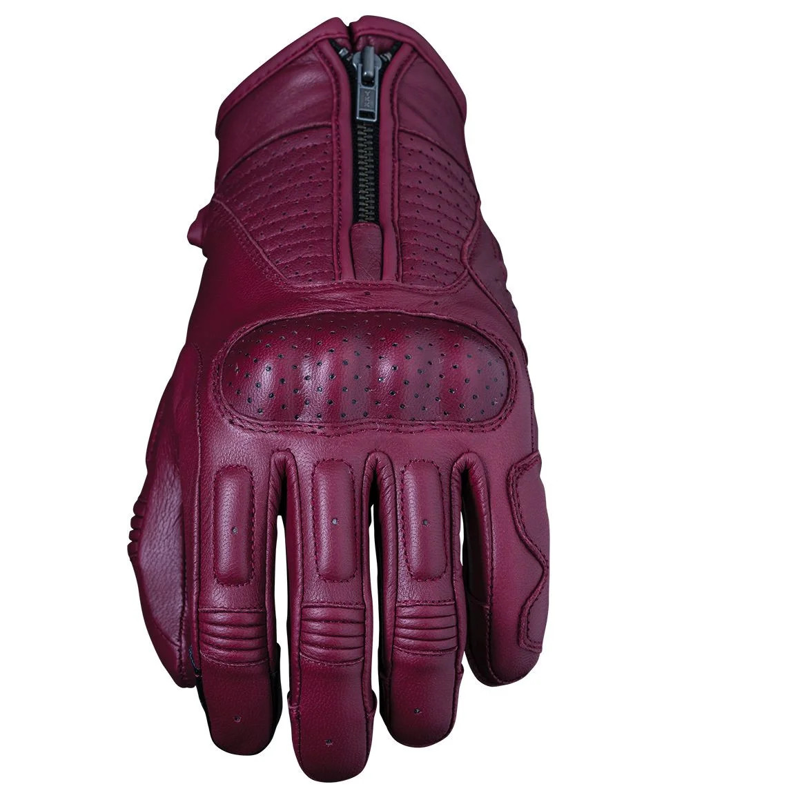 Gants Five Kansas Woman XS cuir chèvre rouge moto vintage mi-saison homologués CE