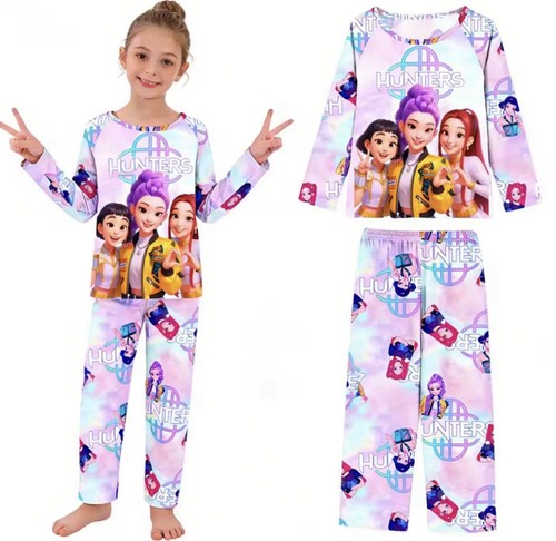 5-6 years Kids Girls Kpop Demon Hunter PJS Pyjamas Set Long Sleeve Top