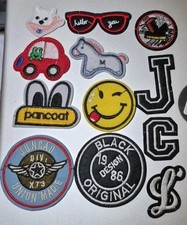 Lot Of 12 Iron On Patches Various Sizes