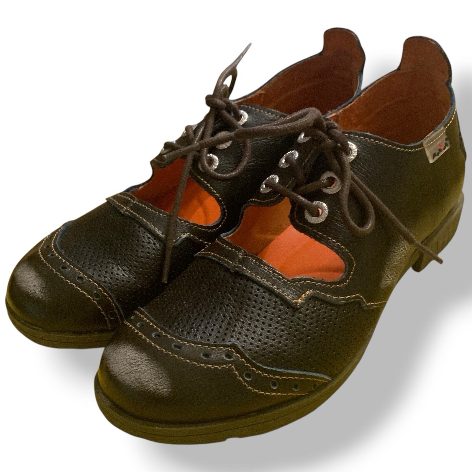 TMA EYES & MAiA Black Hand Stitched Leather Mary Janes Comfort Sz 8 US 39 EU