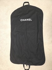 Chanel Black Canvas Garment Bag, Zipper, Handles, Snaps.