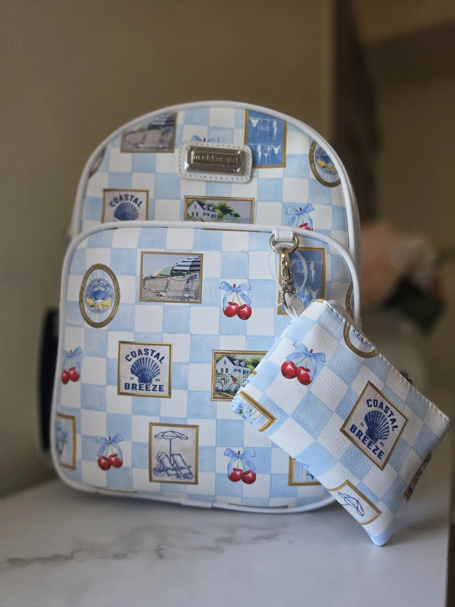 Madden Girl Blue and White Coastal Print Mini Backpack Madden Girl Backpacks for Women for sale - eBay main image 2