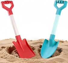 20 Inch Heavy Duty Sand Plastic Beach Shovels for Kids Red Blue