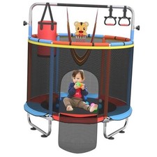Trampoline for Kids, 55" Indoor Outdoor Toddler Trampoline, Anti RedBlue