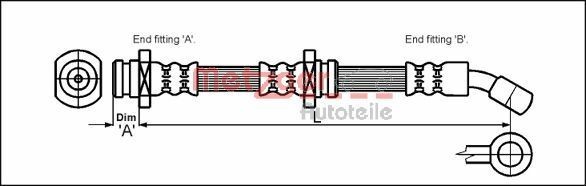 Original Metzger Brake Hose 4110088 for Suzuki