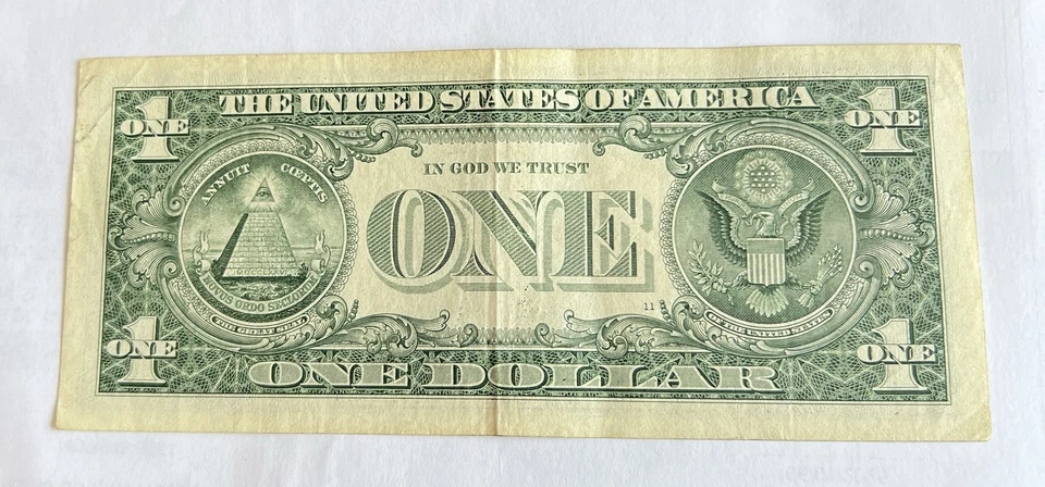 Billete de cumpleaños de 9 de septiembre de 1989 billete de un dólar de $1 Foto 2 de 2