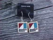 Amc American Motors Earrings 1970 A Mark Logo Sterling Silver Kustom Usa Made