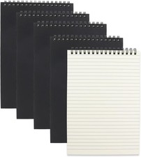 4 Pcs Top Bound Spiral Notebook,8.3 inch x 5.8 inch,60 Sheet,7mm Black 4pcs