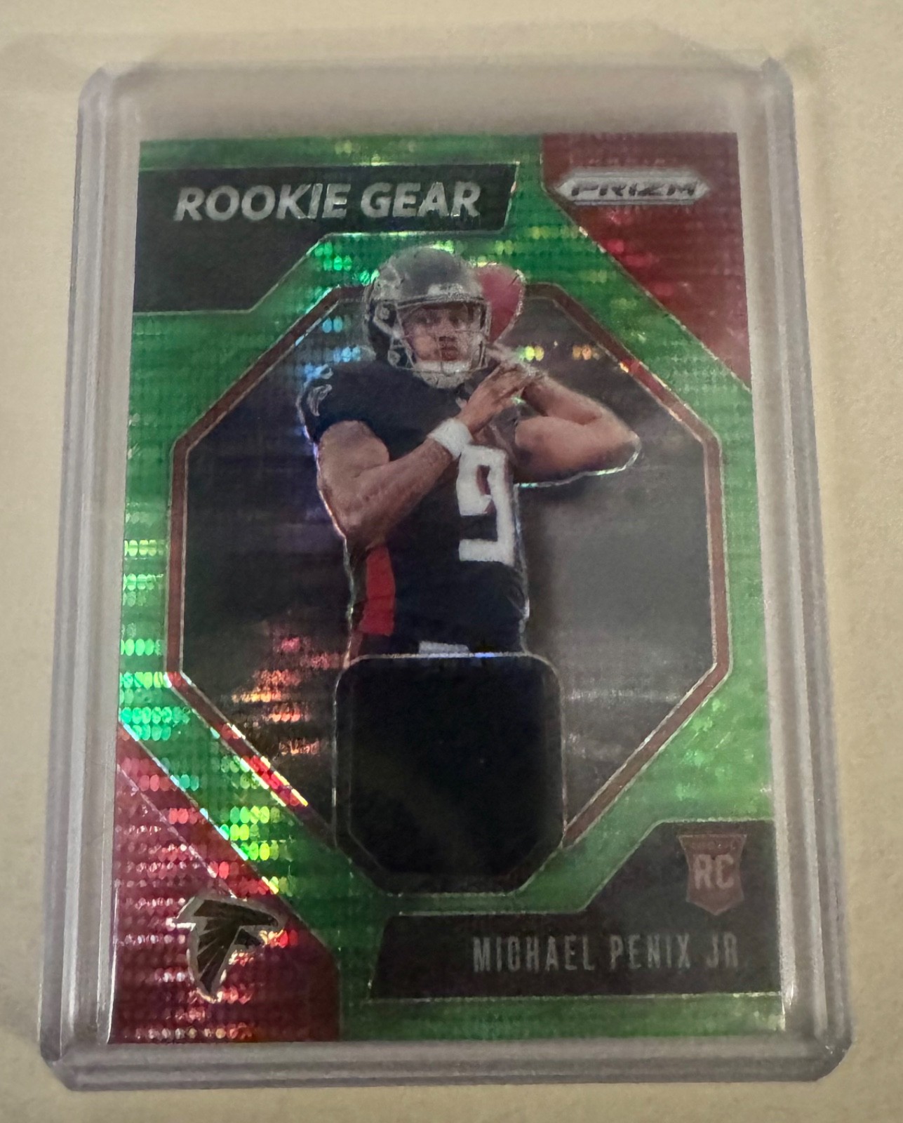 Michael Penix Jr. - 2024 Panini Prizm Rookie Gear Neon Green Pulsar #RG-MPJ