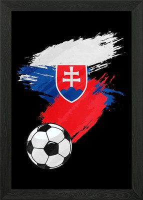 Slowakei Flagge Fußball gerahmtes Wandbild Poster Leinwanddruck Bild