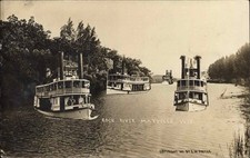 MAYVILLE WISCONSIN WI Rock River Steamboats Riverboats Antique RPPC