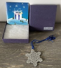 Lands End 1998 Pewter Snowflake Christmas Ornament w/ Box