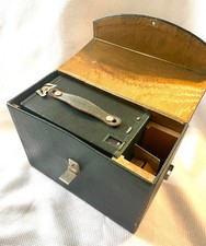 KODAK GREEN Vintage Box Camera in Original Case + Sealed Film NICE!