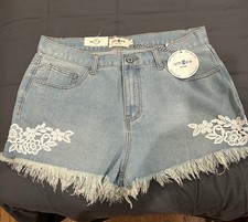 Umgee White Wash Denim Shorts Size 7 New With Tags