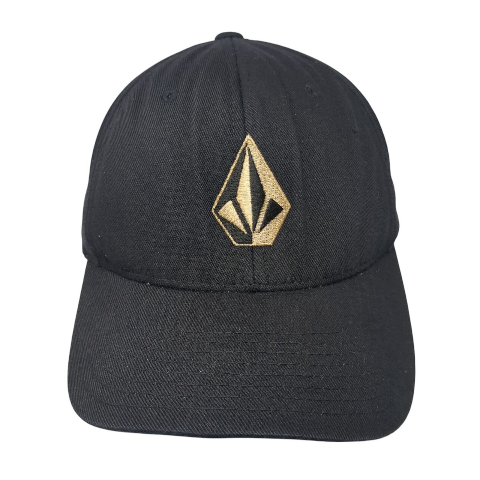 Volcom Stone Fitted Hat Black Medium Embroidered … - image 1