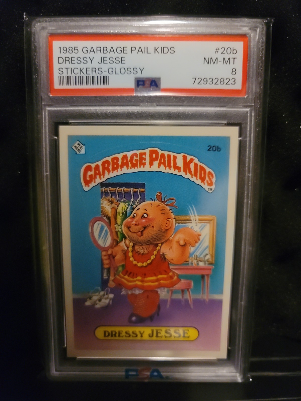 1985 Topps Garbage Pail Kids GPK OS1 #20b Dressy Jesse PSA 8 GLOSSY view 1
