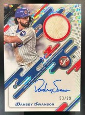 2025 Topps Pristine Dansby Swanson Pieces Auto Relic Refractor /99 MEM Cubs