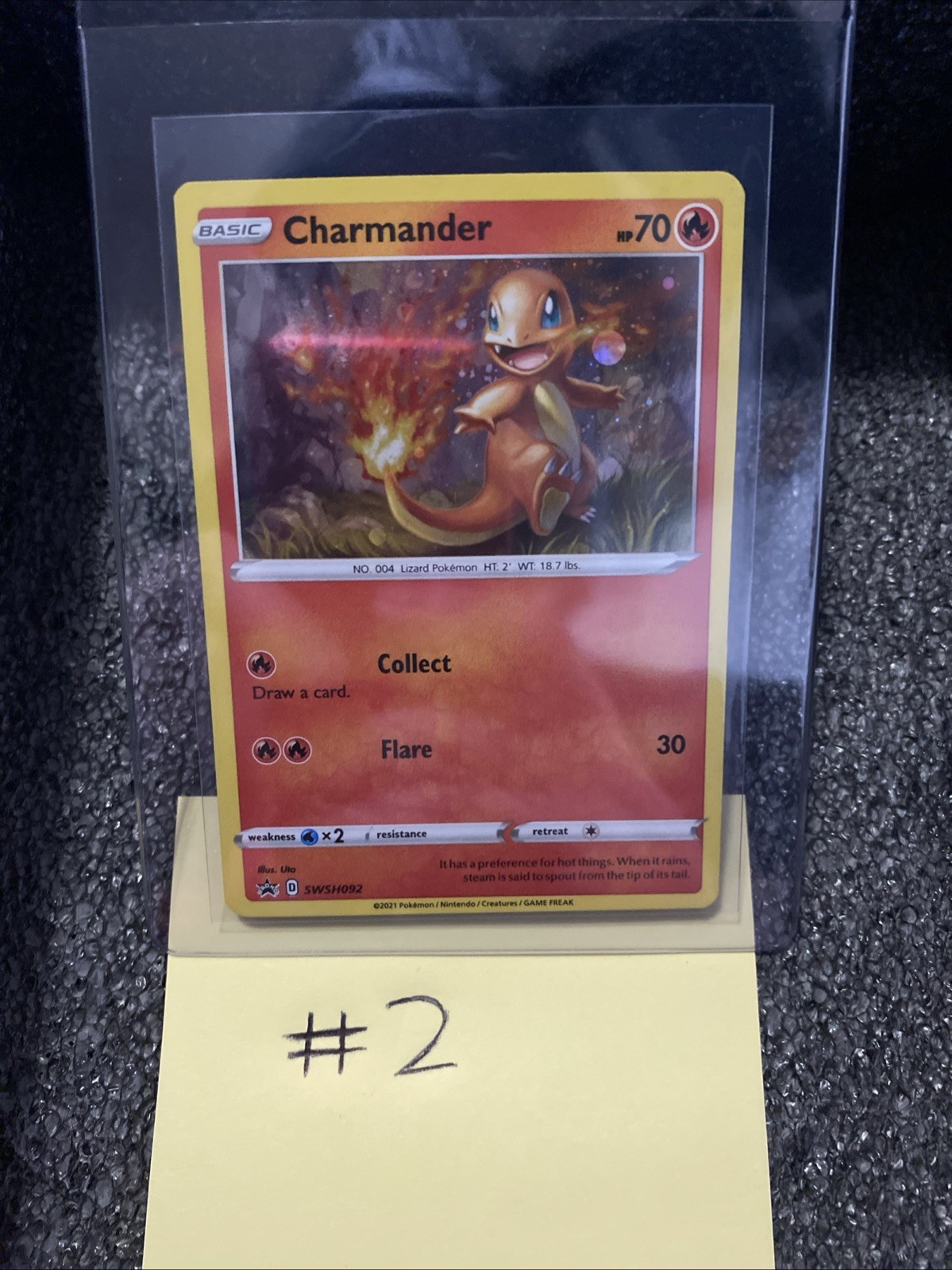 Pokemon Sword & Shield Charmander Foil Holo Black Star Promo Card SWSH092 