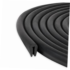 Black U Channel Edge Trim Seal EPDM 15/32" high x 19/64" Wide 3 Feet
