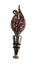 Millifiori Flame Glass Bottle Stopper Red Yellow Stars
