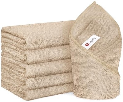 6 Pack Hand Towels - Quick Drying & Absorbent Microfiber Gym Pack of 6 Brown