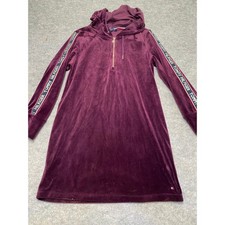 Tommy Hilfiger Velour  Sport Womens Hoodie Dress Size M Purple