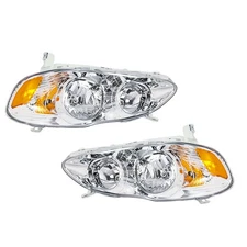 Halogen LH+RH Headlights For 2003-2004-2005-07 08 Toyota Corolla S LE CE Chrome