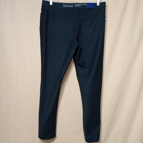Basic Editions Contour Women's Black Casual Pants Size 12 Waist Control Slim Fit - Picture 6 of 8