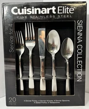 NIB Cuisinart Elite 20-Piece Flatware Set French Rooster Collection CFE-FR20