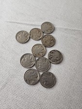 10 Buffalo nickels random dates and mint marks