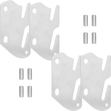 4 Pcs Bed Rail Hooks with 8 Pcs Mounting Pins, Bed Frames Hooks Bed Rail Clamps