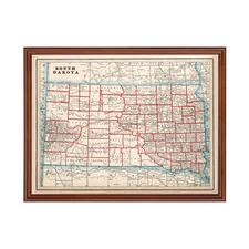 Old Map of South Dakota 1893 - Vintage South Dakota Art