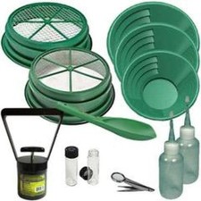 12 pc Prospecting-Mining-Panning Kit- 2- Classifiers 3 Gold Pans, More 