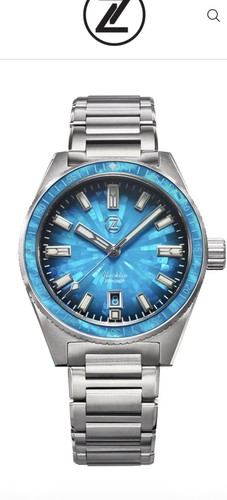 Limited Edition Zelos Blacktip Diver MOP and titanium watch 