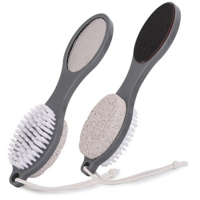 2 Pcs 4 in 1 Foot Scrubber Dead Skin Remover with Foot Files Heel Scraper