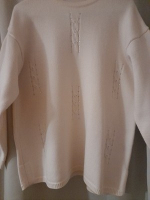 Feinstrick Damen Pullover der Marke Da Capo Italien Gr. ca. 44-46 -  50 % Merino