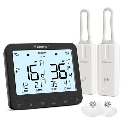 Digital Refrigerator Thermometer with Alarm, Low Battery Warning Icon, Max/Mi...